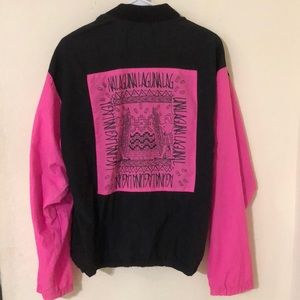 Vintage lacuna jacket nylon pink/ black sz m